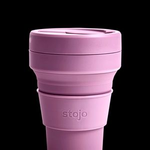 Stojo Collapsible 12 oz cup (plum) with 4 silicone straws